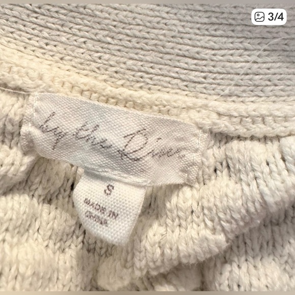 By the River Cream Cotton Cardigan | Vintage-Inspired Cottagecore Knit | Size S - Picture 4 of 5
